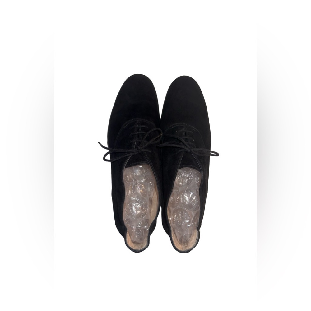 SILVIA FIORENTINA Black Suede Lace Up Oxford Flats Italy Size 6M- RARE Vintage - Picture 15 of 16